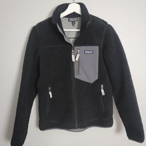 Patagonia Womens Retro X Fleece Jacket Sz Small Black Gray 23074 Retail $229